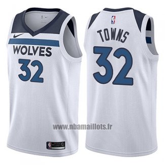 Maillot Minnesota Timberwolves Karl-anthony Towns No 32 Association 2017-18 Blanc