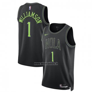 Maillot New Orleans Pelicans Zion Williamson NO 1 Ville 2023-24 Noir