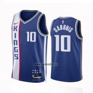 Maillot Sacramento Kings Domantas Saboni NO 10 Ville 2023-24 Bleu