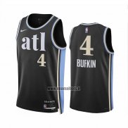 Maillot Atlanta Hawks Kobe Bufkin NO 4 Ville 2023-24 Noir