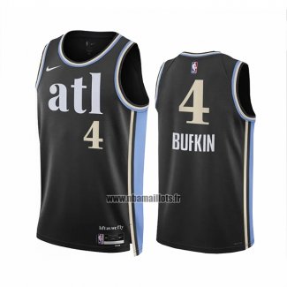 Maillot Atlanta Hawks Kobe Bufkin NO 4 Ville 2023-24 Noir