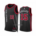 Maillot Chicago Bulls Julian Phillips NO 15 Ville 2023-24 Noir