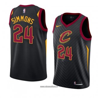 Maillot Cleveland Cavaliers Kobi Simmons No 24 Statement 2018 Noir