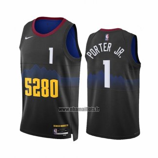 Maillot Denver Nuggets Michael Porter JR. NO 1 Ville 2023-24 Noir