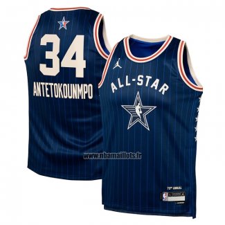 Maillot Enfant All Star 2024 Milwaukee Bucks Giannis Antetokounmpo NO 34 Bleu