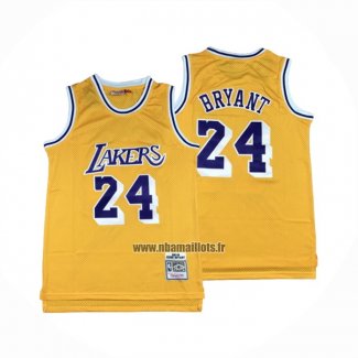 Maillot Los Angeles Lakers Kobe Bryant NO 24 Mitchell & Ness 2007-08 Jaune