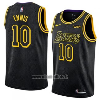 Maillot Los Angeles Lakers Tyler Ennis No 10 Ville 2018 Noir