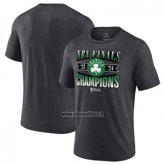 Maillot Manche Courte Boston Celtics 2024 NBA Finals Champions Gris