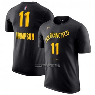 Maillot Manche Courte Golden State Warriors Klay Thompson Ville 2023-24 Noir