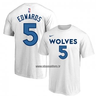 Maillot Manche Courte Minnesota Timberwolves Anthony Edwards Blanc