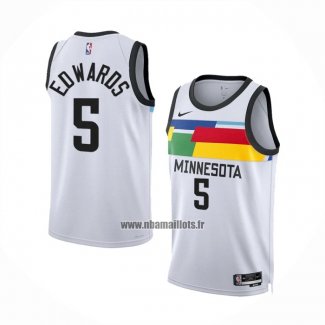 Maillot Minnesota Timberwolves Anthony Edwards NO 5 Ville 2022-23 Blanc