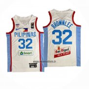 Maillot Philippine Justin Brownlee NO 32 Jeux Olympiques 2024 Blanc