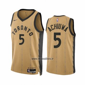 Maillot Toronto Raptors Precious Achiuwa NO 5 Ville 2023-24 Or