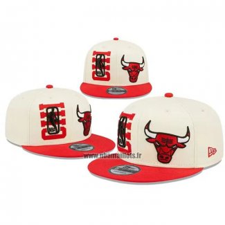 Casquette Chicago Bulls 2022 NBA Draft 9FIFTY Snapback Creme Rouge