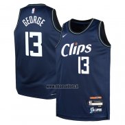 Maillot Enfant Los Angeles Clippers Paul George NO 13 Ville 2023-24 Bleu