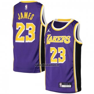 Maillot Enfant Los Angeles Lakers LeBron James NO 23 Statement Volet