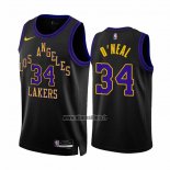 Maillot Los Angeles Lakers Shaquille O'neal NO 34 Ville 2023-24 Noir