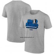 Maillot Manche Courte Dallas Mavericks 2024 NBA Playoffs Gris