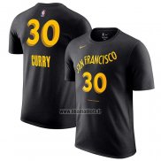 Maillot Manche Courte Golden State Warriors Stephen Curry Ville 2023-24 Noir