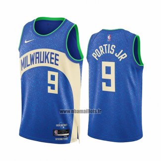 Maillot Milwaukee Bucks Bobby Portis NO 9 Ville 2023-24 Bleu