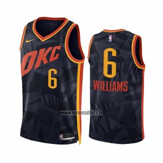 Maillot Oklahoma City Thunder Jaylin Williams NO 6 Ville 2023-24 Noir