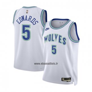 Maillot Enfant Minnesota Timberwolves Anthony Edwards NO 5 Classic 2023-24 Blanc