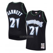 Maillot Enfant Minnesota Timberwolves Kevin Garnett NO 21 Hardwood Classics Throwback 1997-98 Noir