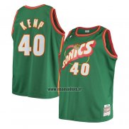 Maillot Enfant Seattle Supersonics Shawn Kemp NO 40 Historic Retro Vert2