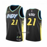 Maillot Indiana Pacers Isaiah Wong NO 21 Ville 2023-24 Noir