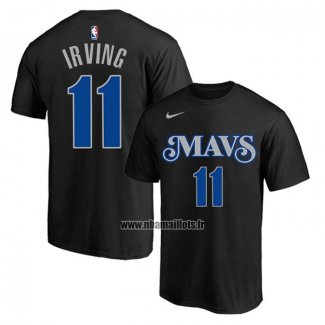 Maillot Manche Courte Dallas Mavericks Kyrie Irving Ville 2023-24 Noir