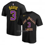 Maillot Manche Courte Los Angeles Lakers Anthony Davis Ville 2023-24 Noir