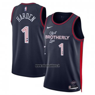 Maillot Philadelphia 76ers James Harden NO 1 Ville 2023-24 Bleu