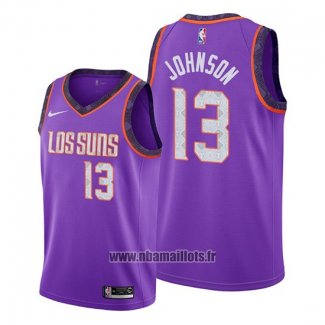 Maillot Phoenix Suns Cameron Johnson No 13 Ville 2018-19 Volet