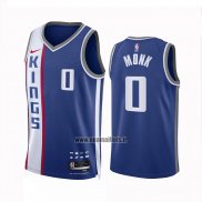 Maillot Sacramento Kings Malik Monk NO 0 Ville 2023-24 Bleu