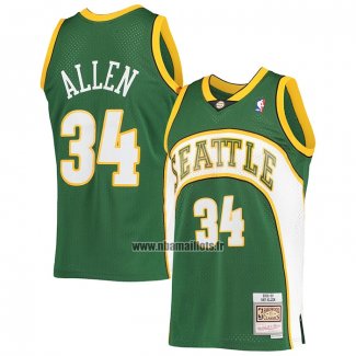 Maillot Seattle Supersonics Ray Allen NO 34 Mitchell & Ness 2006-07 Vert