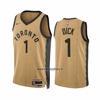 Maillot Toronto Raptors Gradey Dick NO 1 Ville 2023-24 Or