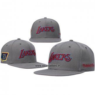 Casquette Los Angeles Lakers Hardwood Classics 50th Anniversary Snapback Gris