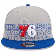 Casquette Philadelphia 76ers 2023 NBA Draft 9FIFTY Snapback Gris Bleu