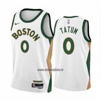 Maillot Boston Celtics Jayson Tatum NO 0 Ville 2023-24 Blanc