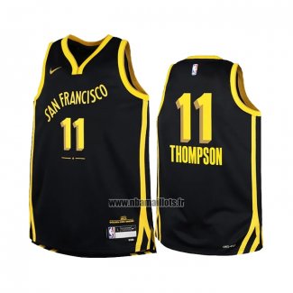 Maillot Enfant Golden State Warriors Klay Thompson NO 11 Ville 2023-24 Noir