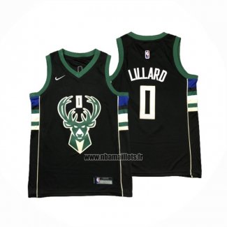 Maillot Enfant Milwaukee Bucks Damian Lillard NO 0 Statement 2018-19 Noir