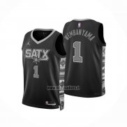 Maillot Enfant San Antonio Spurs Victor Wembanyama NO 1 Statement 2022-23 Noir