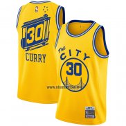 Maillot Golden State Warriors Stephen Curry NO 30 Mitchell & Ness 2019-20 Jaune