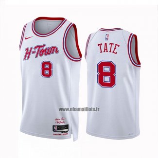 Maillot Houston Rockets Jae'sean Tate NO 8 Ville 2023-24 Blanc