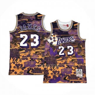 Maillot Los Angeles Lakers LeBron James NO 23 Mitchell & Ness Lunar New Year Volet