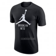 Maillot Manche Courte Brooklyn Nets Essential Jumpman Noir