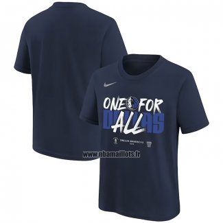 Maillot Manche Courte Dallas Mavericks 2024 NBA Playoffs Mantra Bleu