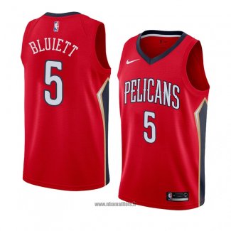 Maillot New Orleans Pelicans Trevon Bluiett No 5 Statement 2017-18 Rouge