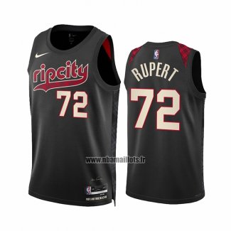 Maillot Portland Trail Blazers Rayan Rupert NO 72 Ville 2023-24 Noir