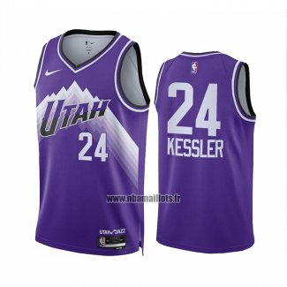 Maillot Utah Jazz Walker Kessler NO 24 Ville 2023-24 Volet